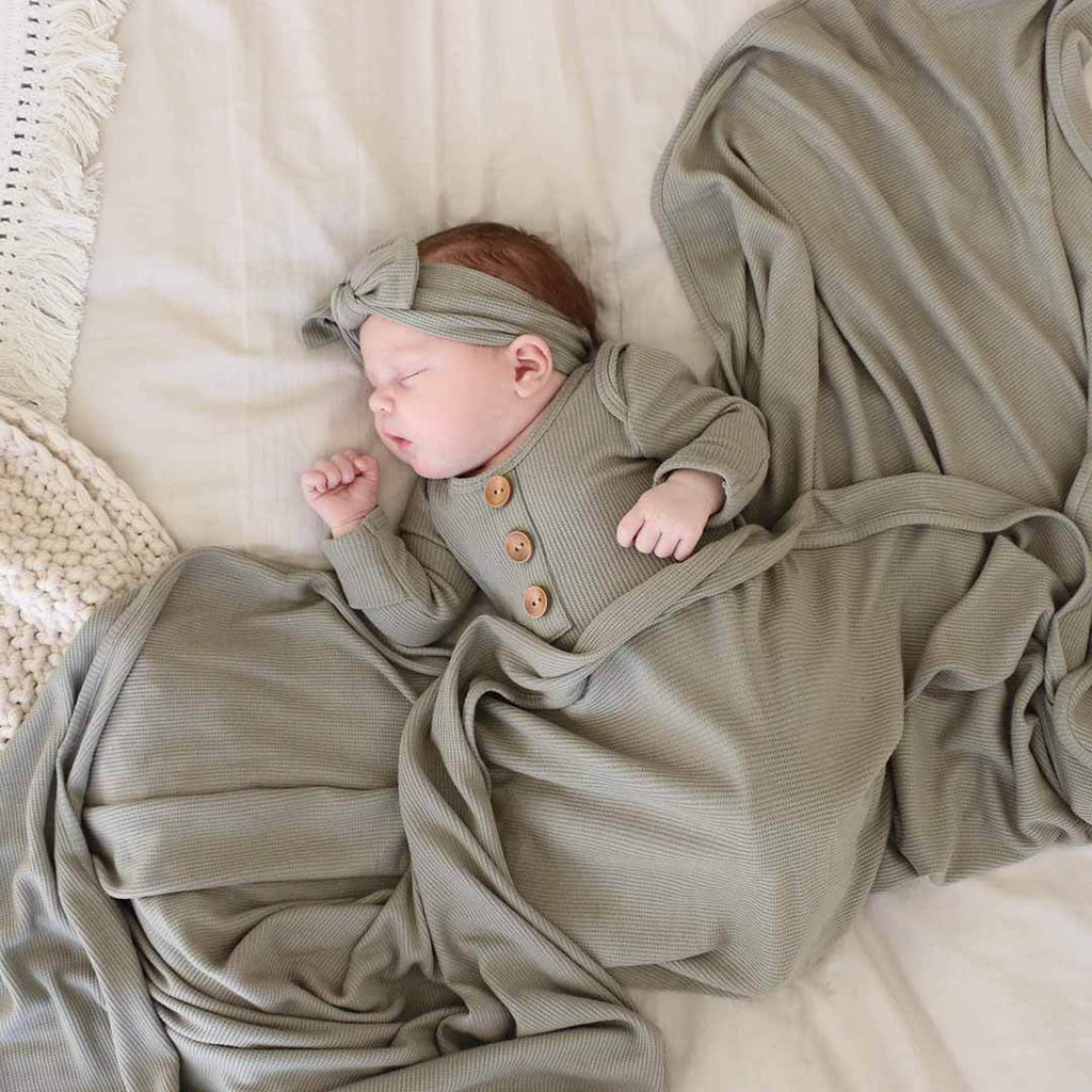 Eucalyptus Bamboo Waffle Oversized Swaddle Blanket