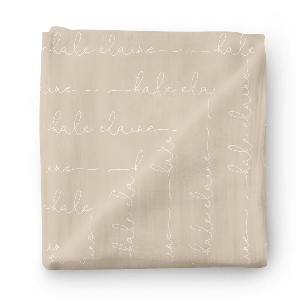 Personalized Stone Baby Name Swaddle Blanket - Script